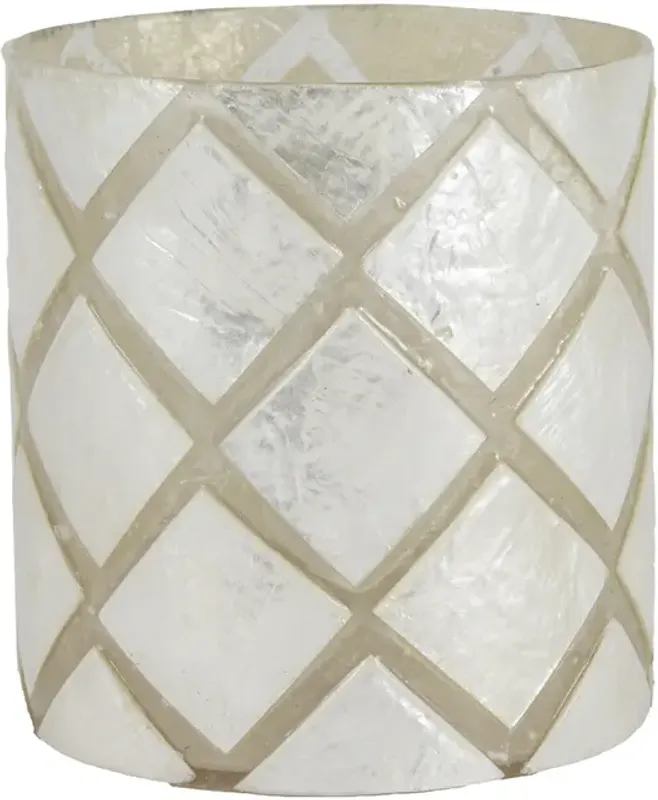 Halvor Bakke Varca Ruted Telysholder 21x15 Hvit/Creme Capiz