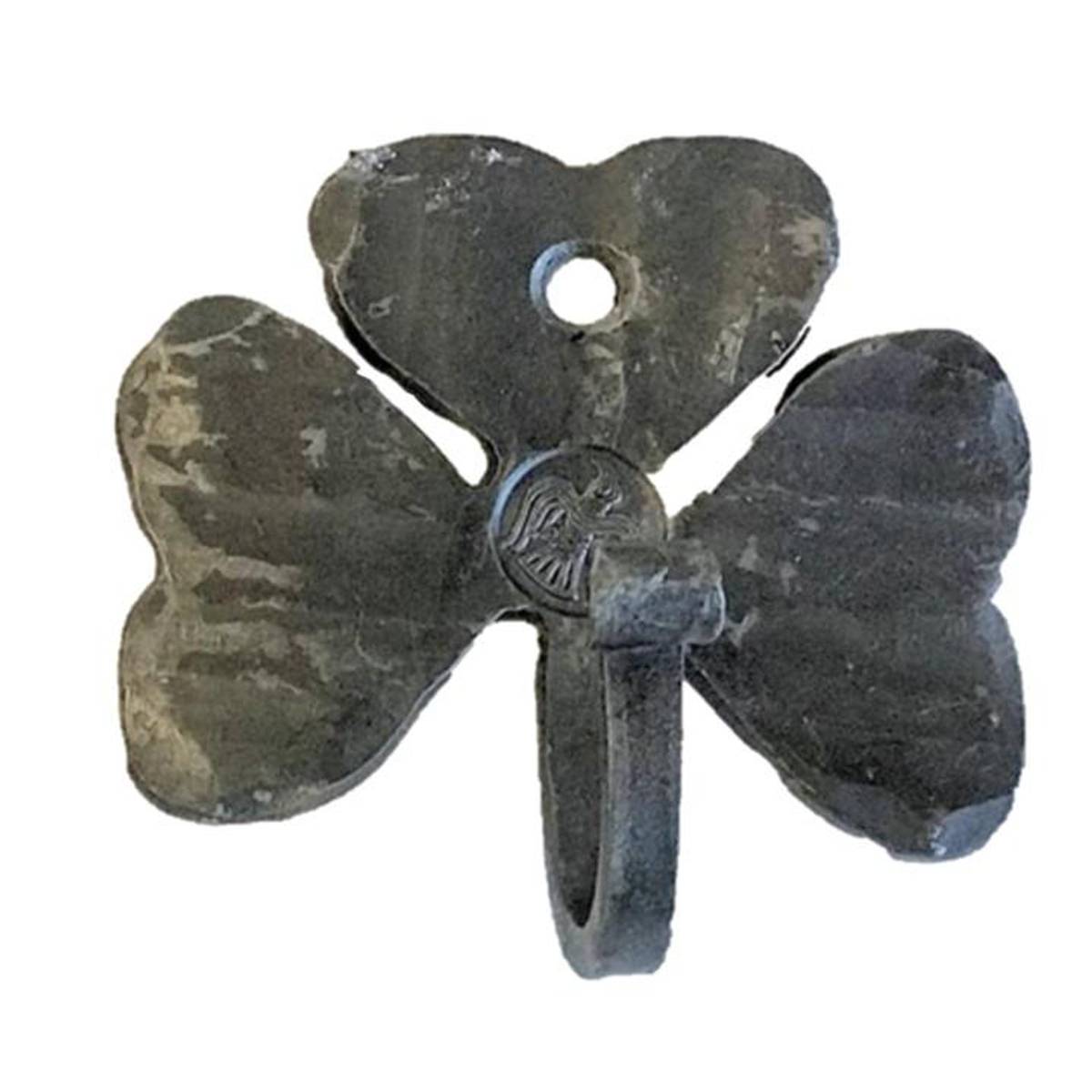 Spegels håndlaget knagg kløver i smijern