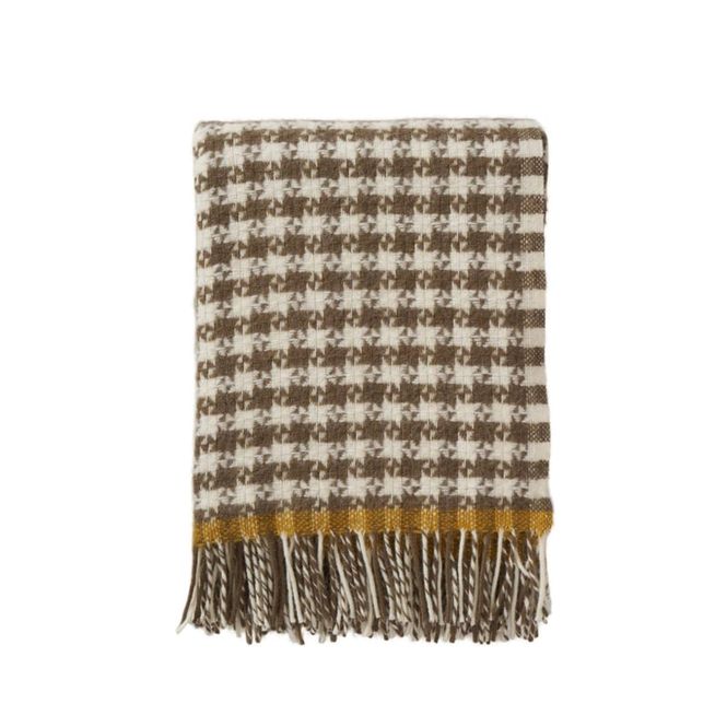 Hovedbilde Ullpledd Houndstooth – 100 % lammeull 130 × ...