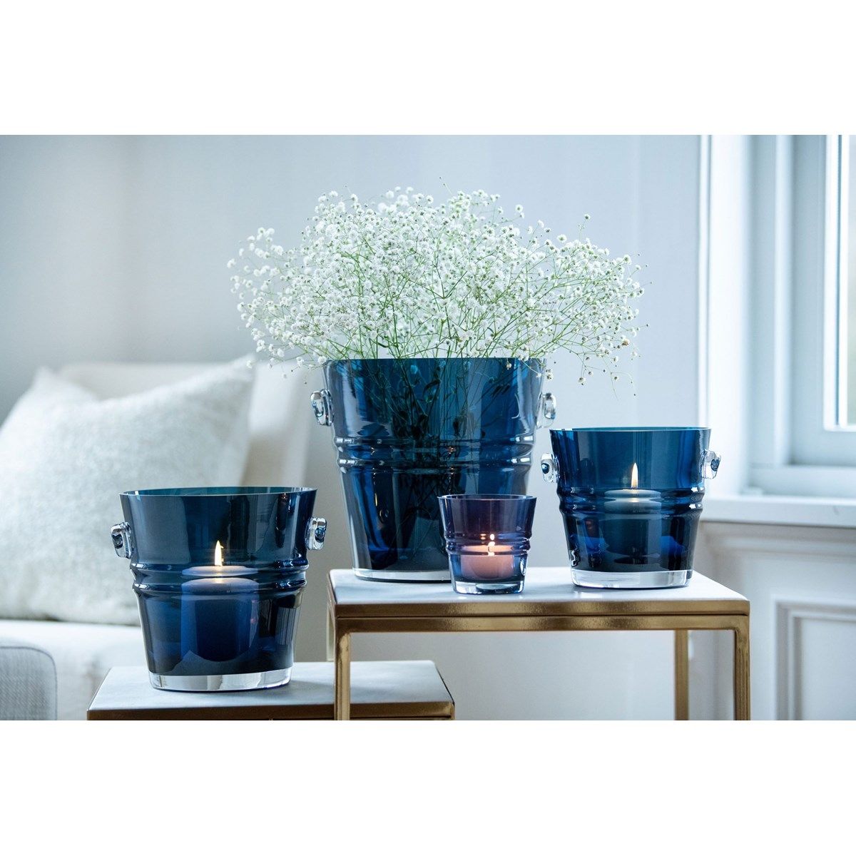 Magnor THE BUCKET lykt/vase 24 cm – blå