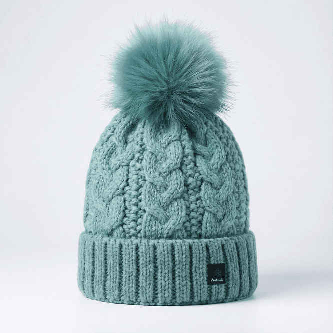 Hovedbilde Lue ribbestrikket m fuskepelsdusk, mint