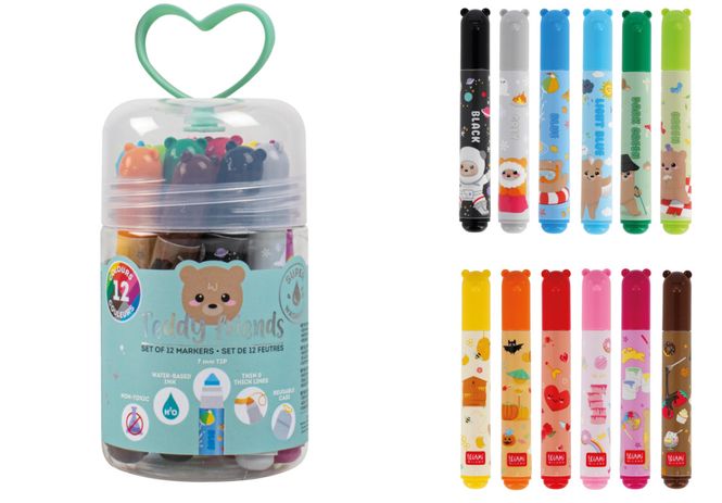 Hovedbilde Tusj 12pk Teddy Friends  Legami