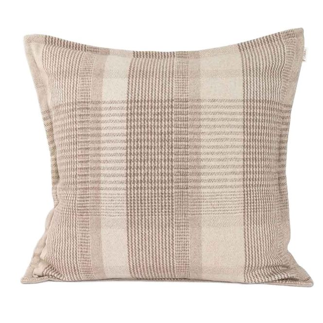 Hovedbilde Putetrekk Lys Beige Glencheck, resirkulert ull ...