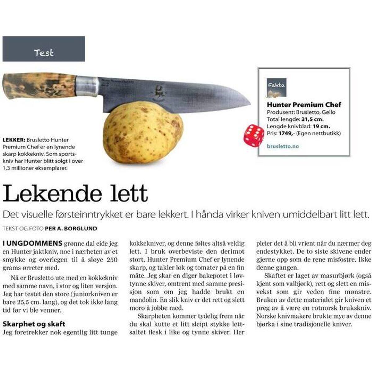 Brusletto Hunter Premium Chef Kokkekniv 19 cm