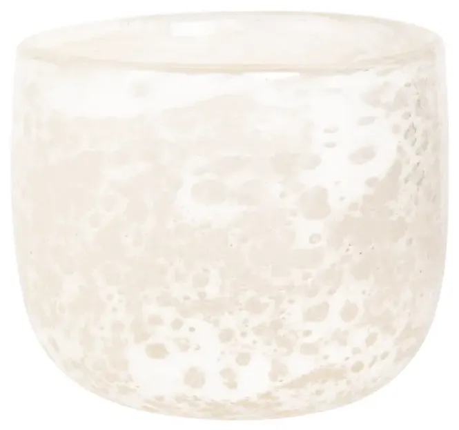Hovedbilde Lama telysholder glasert glass, stor Hvit