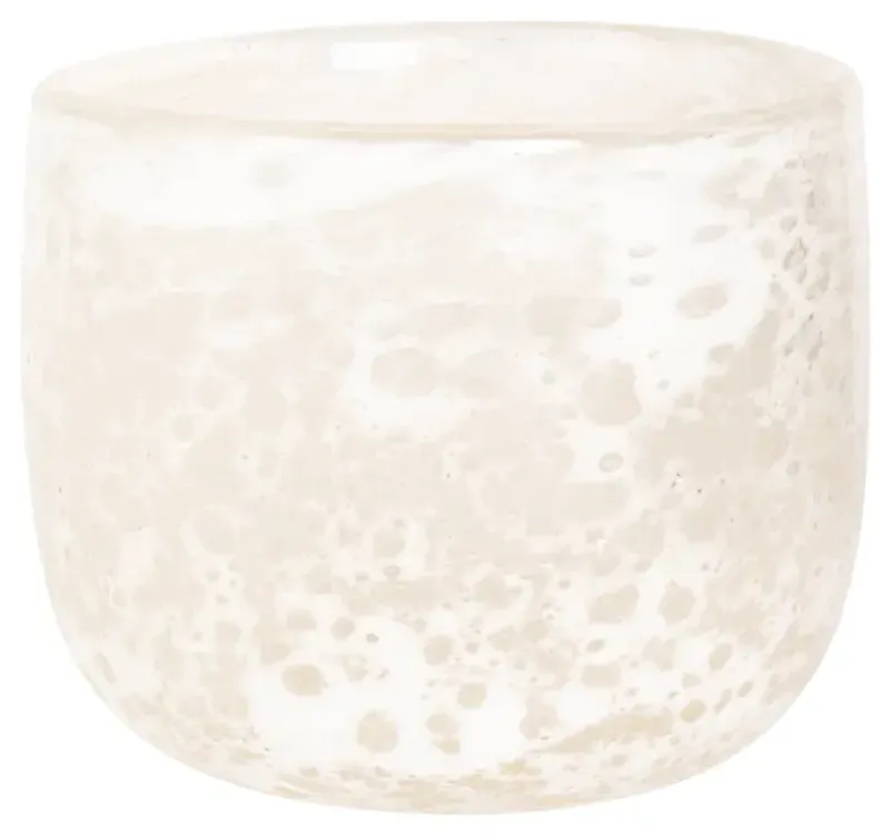 Lama telysholder glasert glass, stor Hvit