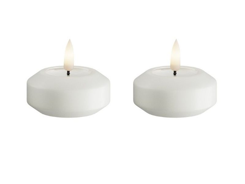 Telys LED Hvit Flytende - 2 pk