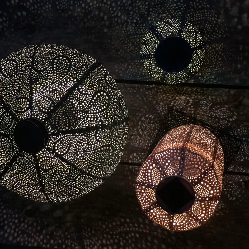 Lumiz Solcelle Led Lykt Cylinder 18 Paisley Soft Blush