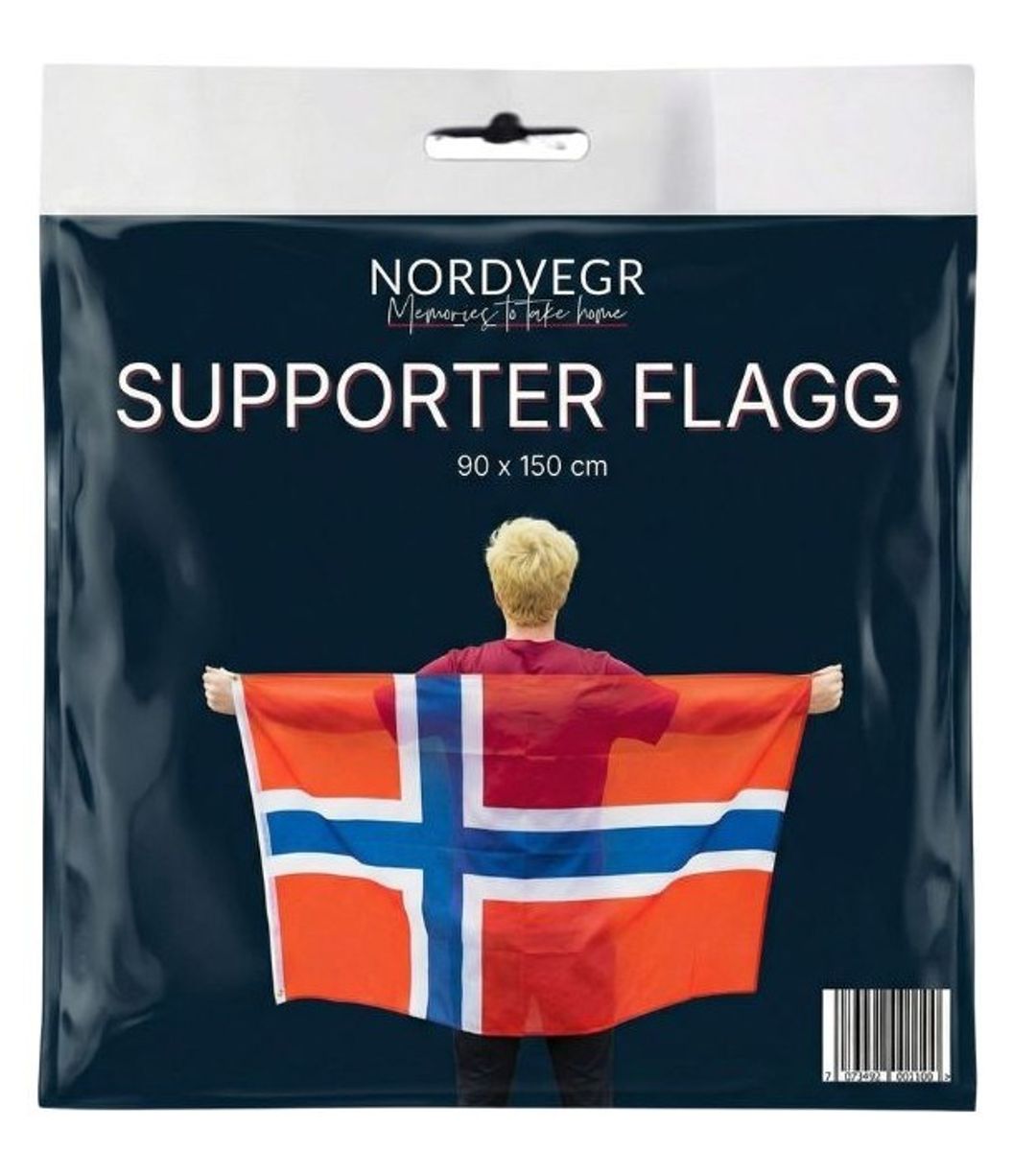Supporterkappe Flagg Norge 90 x 150 cm