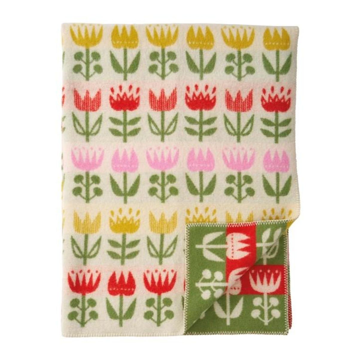 Pledd i lammeull Tulip fra Klippan