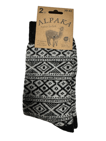Hovedbilde Ullsokk med Alpakka sort/hvit, str 35-38