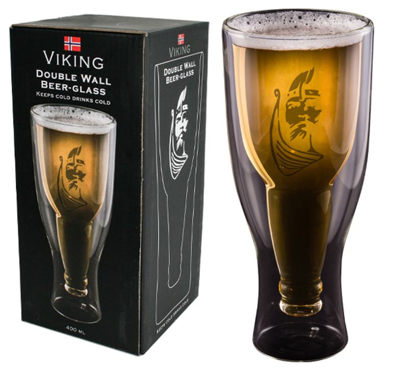 Ølglass med dobbel vegg Viking