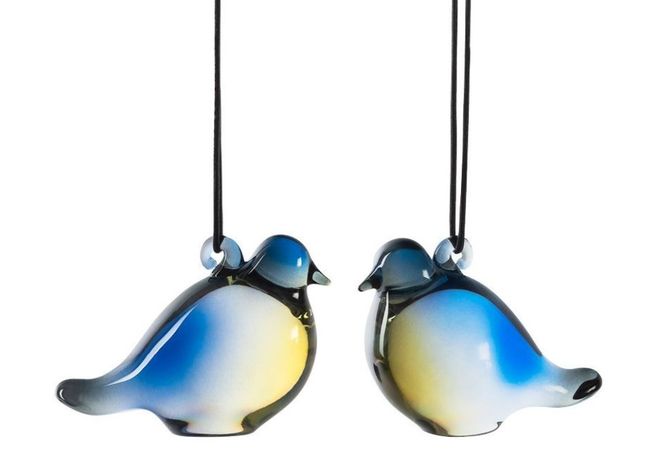 Hovedbilde Blåmeis Hengepynt 5 cm 2-pk Hadeland Glassverk