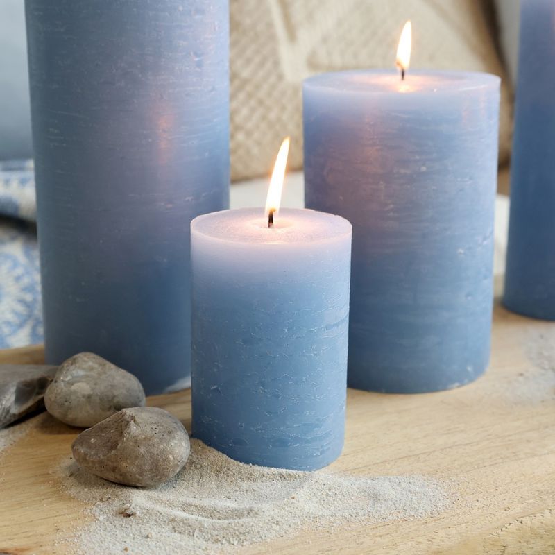 Macon kubbelys rustikk – sky blue (H10 / Ø7 cm)
