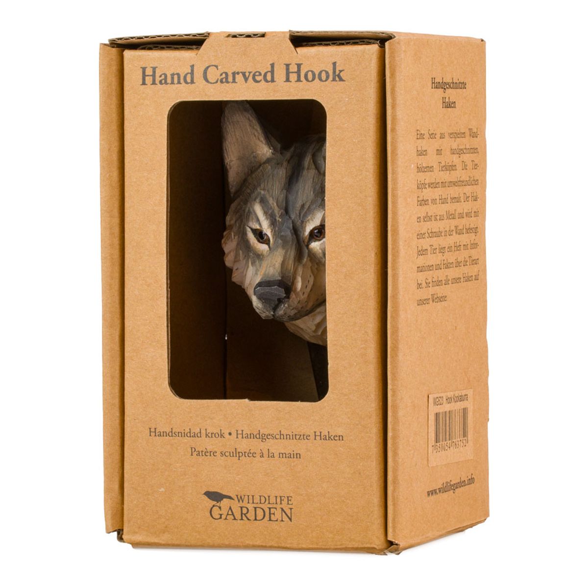 Håndskåret Krok – Ulv Wildlife Garden