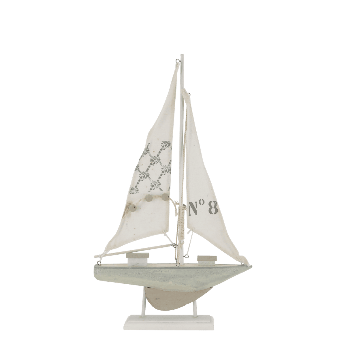Seilbåt på fot – creme (H42 / L25)