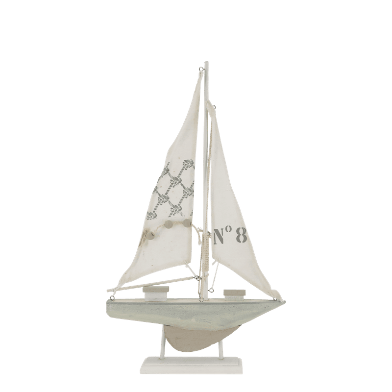 Seilbåt på fot – creme (H42 / L25)