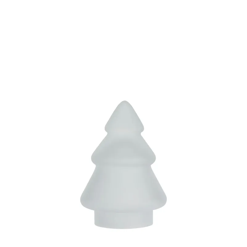 Gran glasstre 11,5 cm i frostet hvitt glass Hadeland Glassverk